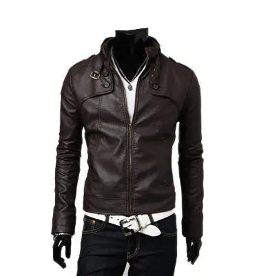 Men's Washed Motorcycle Leather Jacket