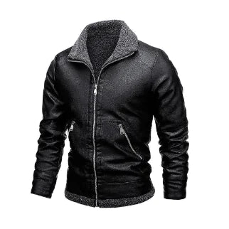 Men's Leather Jacket with Fleece (One Piece)