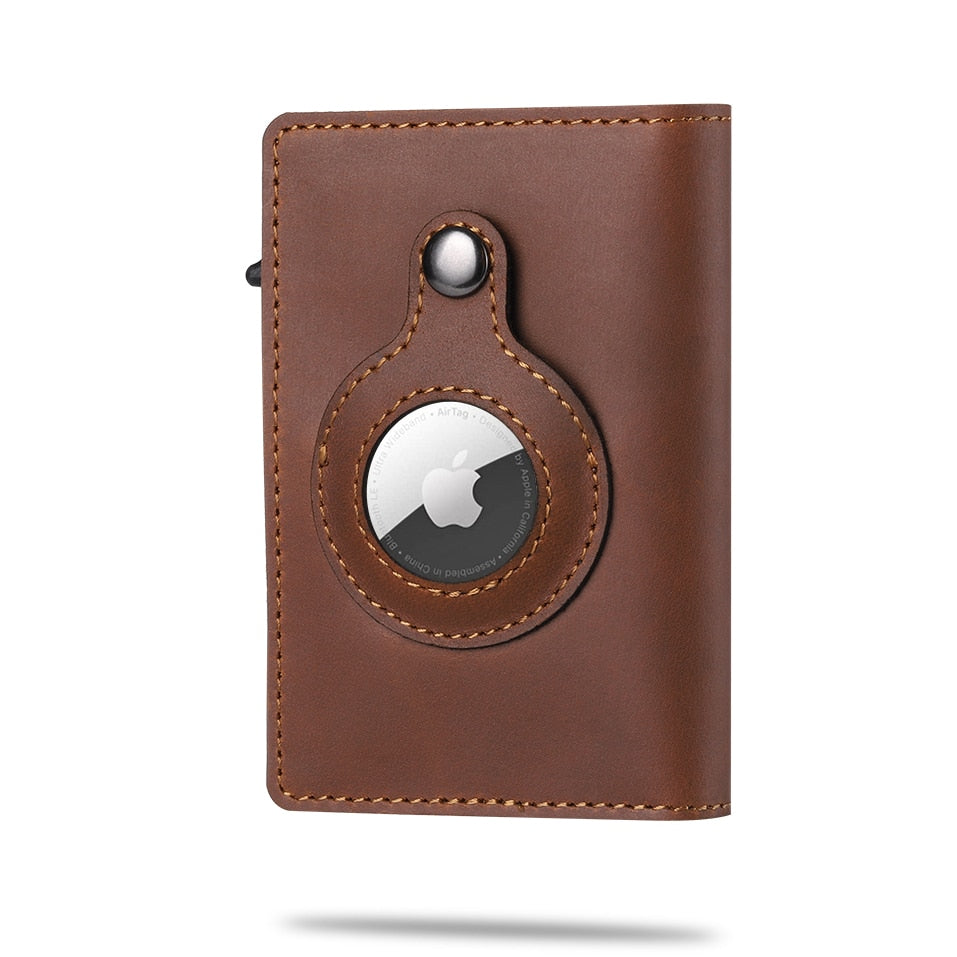 SlimSlide™ AirTag Wallet - Premium Leather