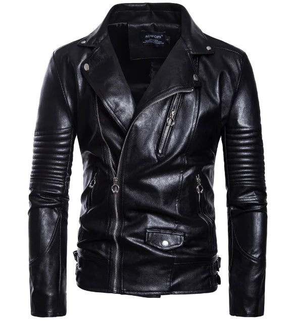 2019 Autumn Winter Plus Size Men's Leather Jacket