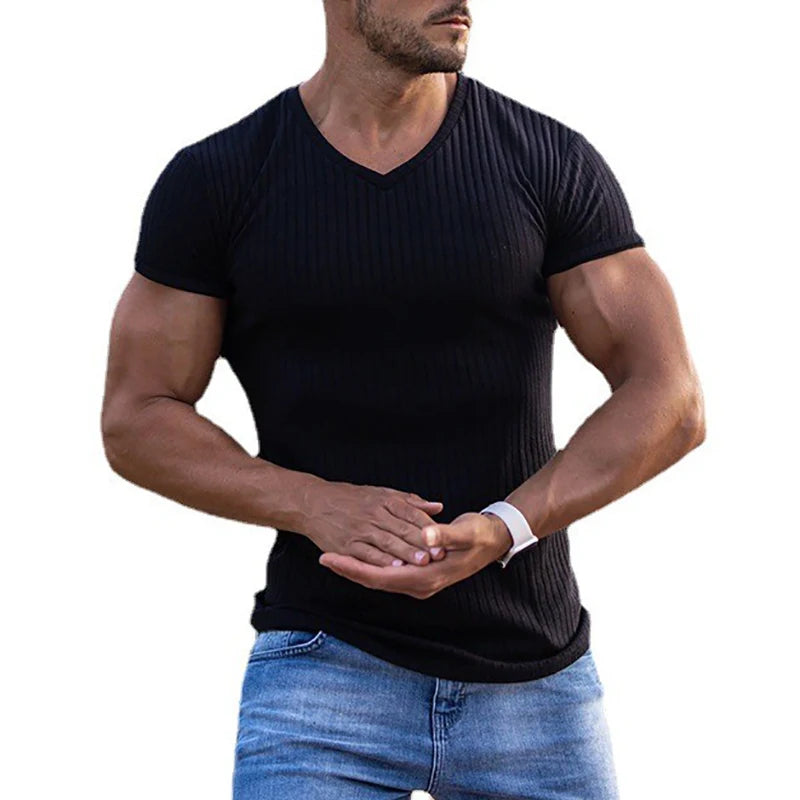 The Alpha Fit™ Mens V Neck Short Sleeve T Shirt