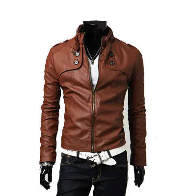 Men's Washed Motorcycle Leather Jacket