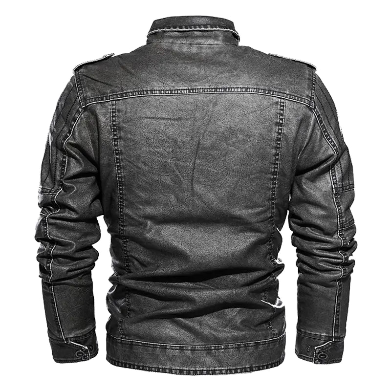 Men's Thick Winter PU Leather Motorcycle Jacket
