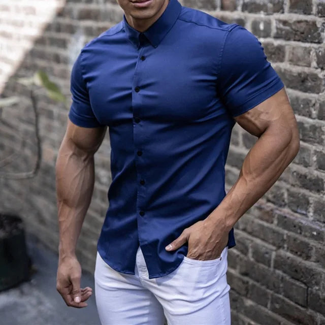 The Alpha™ Men's Fitted Short Sleeve Fashion Shirt