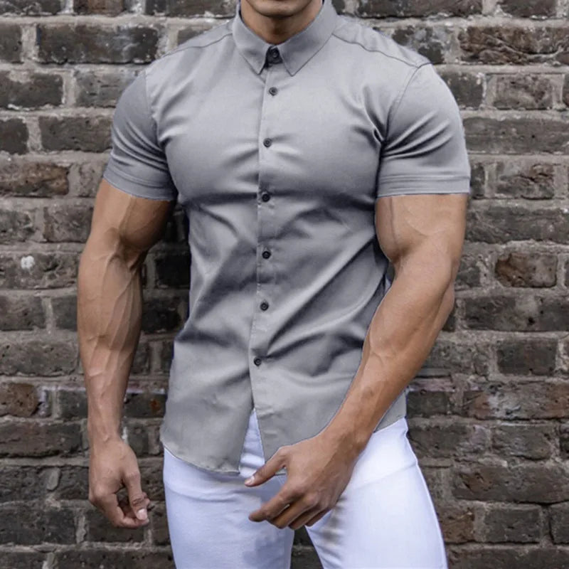The Alpha™ Men's Fitted Short Sleeve Fashion Shirt