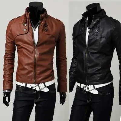 Men's Washed Motorcycle Leather Jacket