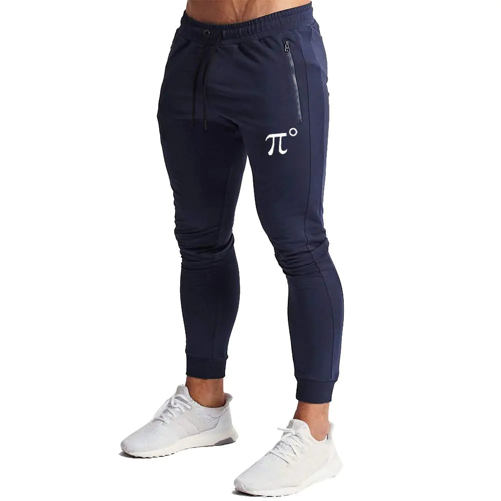 Wangdo Mens Joggers Sweatpants Gym Training Workout Pants Slim Fit with Zipper Pockets(Navy-XL)