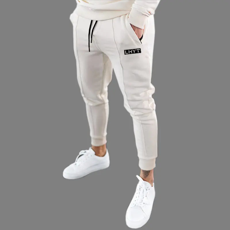 Men's Solid Color Gym Pants for Training and Running